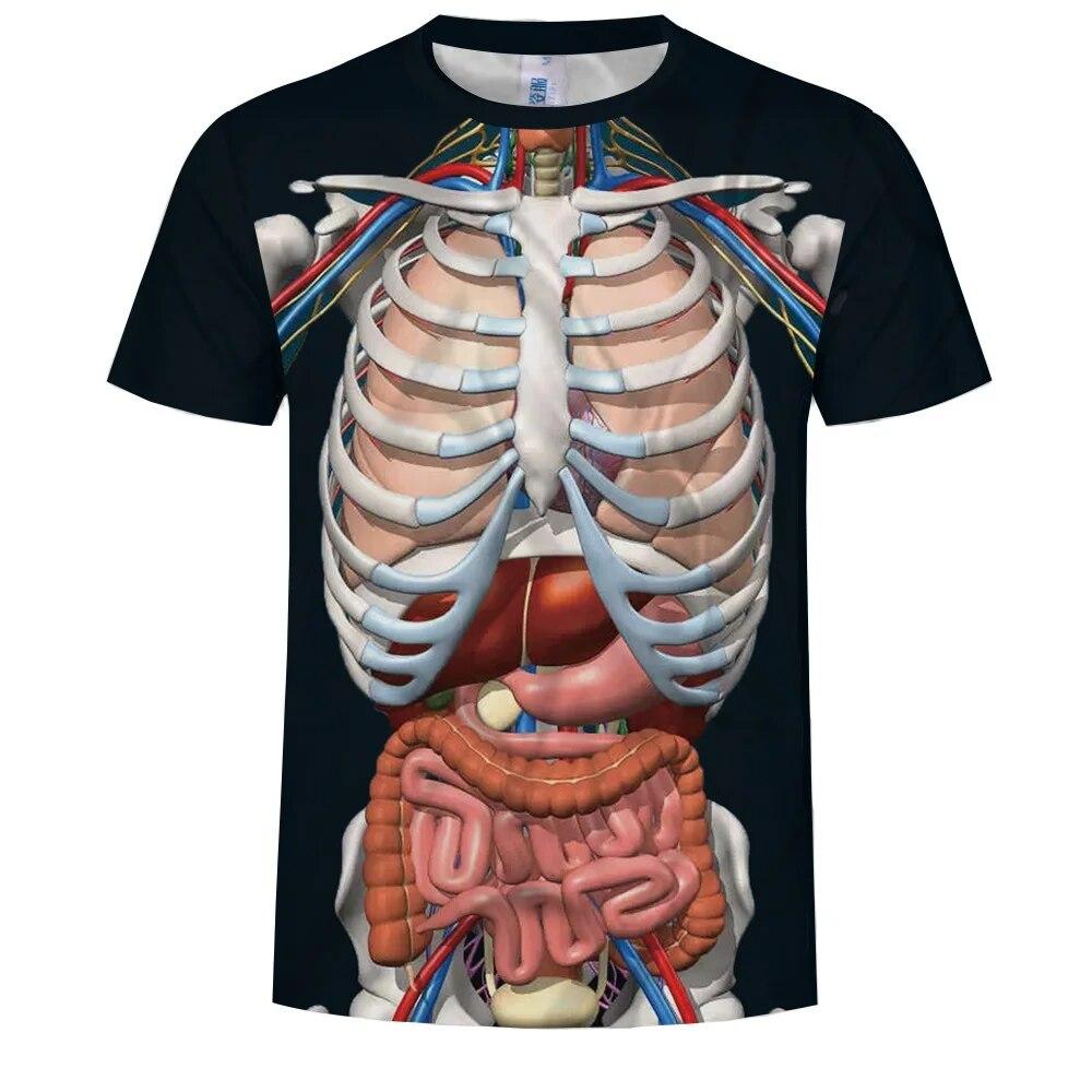 Fashion Funny Six-pack Abs Muscle Tattoos T Shirt for Men Round Neck Short Sleeve Tees Cool Streetwear 3D Printed T-shirt