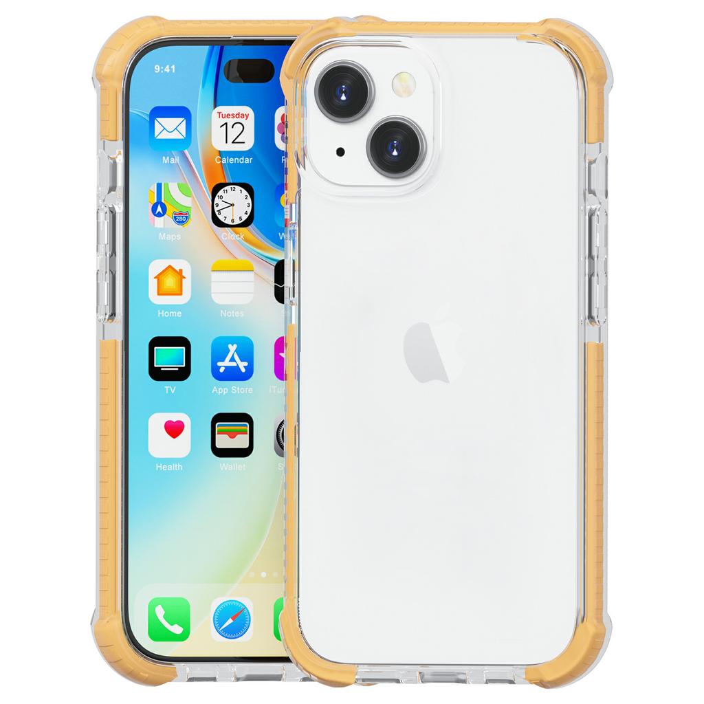 For iPhone 14 Case Four Corners Anti Drop Clear TPU+TPE+PC Phone Cover
