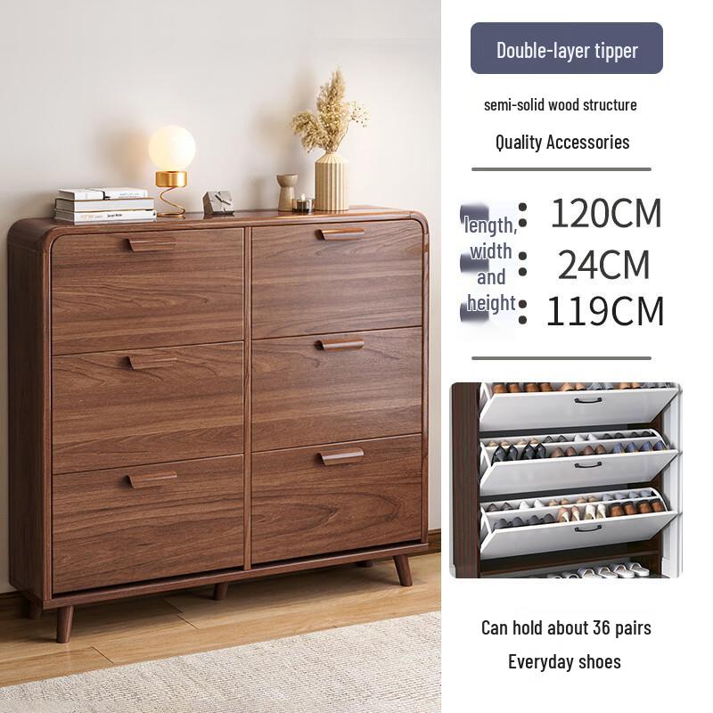 Changbaosen Solid Wood Ultra-Thin Flip Shoe Cabinet