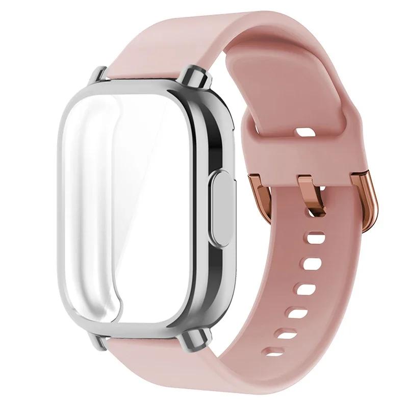 22mm Silicone Strap With Case For Xiaomi Redmi Watch 5 Active Lite Smart Watch Wrist Band TPU Case For Redmi Watch 5 Active Lite