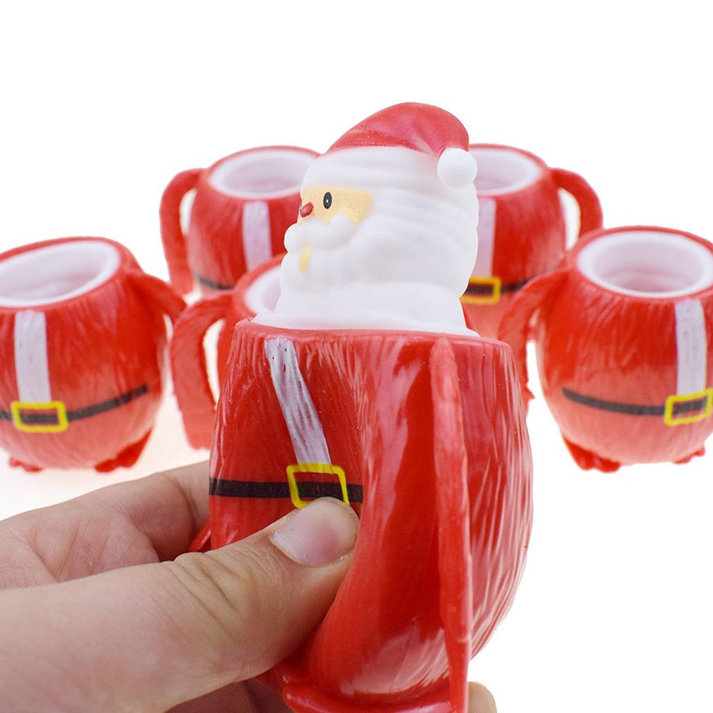 3 Stück Quetschspielzeug Weihnachten Weihnachtsmann/Schneemann Puppe Neuheit Popup TPR Fidgets Quetschbares Spielzeug Kinder Büro Schreibtisch Neuheit Spielzeug