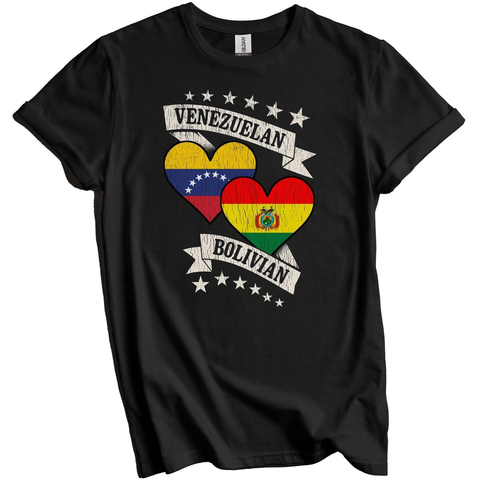 Venezuelan Bolivian Heart Flags Venezuela Bolivia T-Shirt XL