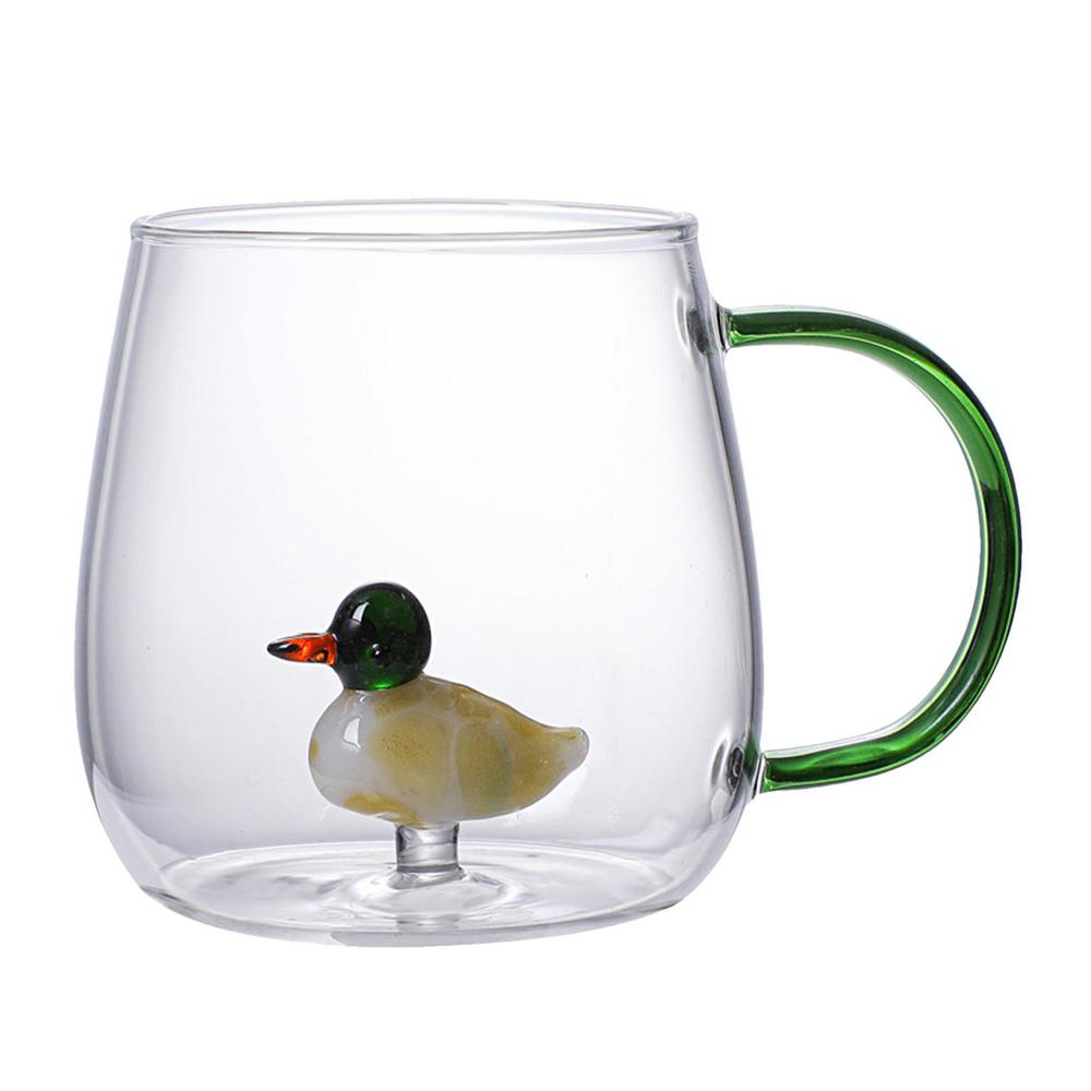 Kaktus / Mały Wieloryb Szklanka Trójwymiarowy Kształt Zwierzęcia i Rośliny Kubek do Kawy Mleka Napoju Słodki Przezroczysty Szklany Kubek