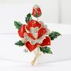 Fashion Enamel Rose Brooches for Women Unisex Pearl Plant Pins Event Party Luxury Gifts Backpack Decoration Clothes Accessories