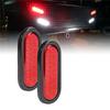 Universal 2X Oval Brake Stop Tail Fog Drl Turn Sealed Marker Lights Flush Mount 6" Inch 24 Led Truck Trailer Boat Utility Red Lens Waterproof 12V