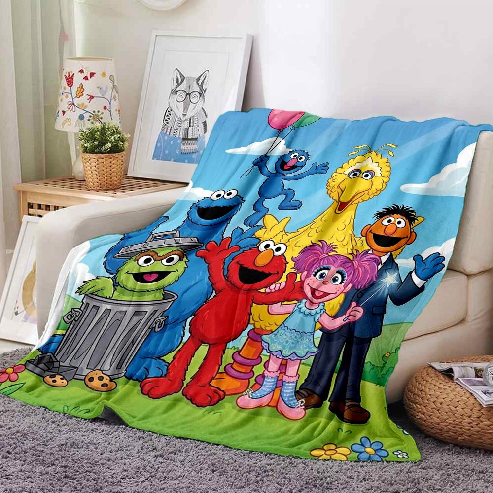 Sesame Street Theme Printed Blanket - Perfect for Couch, Bed, Travel & Outdoor Use | Machine Washable, Cozy & Durable.