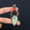 Ruby In Fuchsite, Coral Gemstone Pure Copper Wire Wrapped Handmade Jewelry Pendant Gift