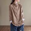 Women Long Sleeve Casual Shirts New Arrival Spring Vintage Style Floral Print Cotton Linen Ladies Elegant Tops