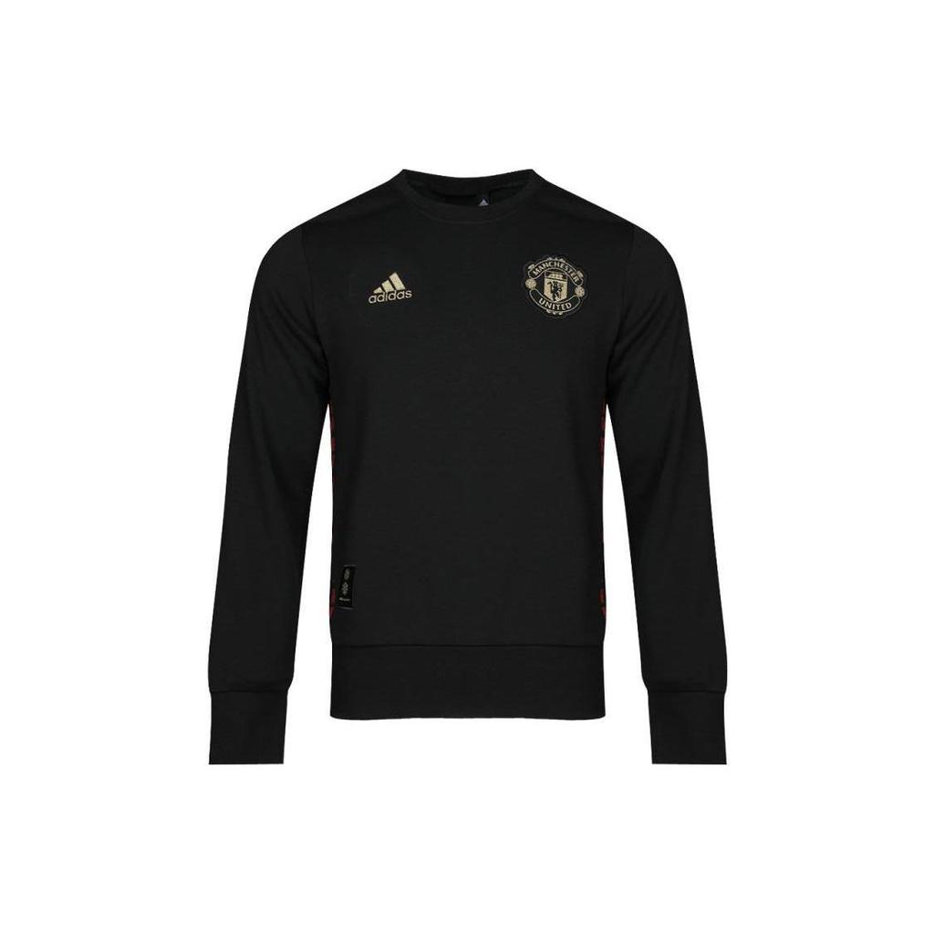 Adidas Logo Letter Print Round Neck Pullover Casual Sweatshirt Unisex Sweatshirt Black DZ0458