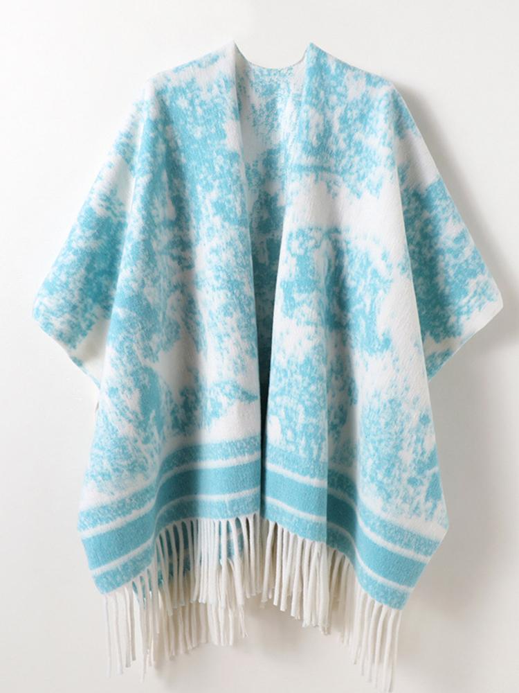 Winter Women Scarf Layers Poncho Elegant Lady Retro Print Wraps Shawl Casual Warm Soft Scarve Capa Para Mujer Pashmina Cloak New