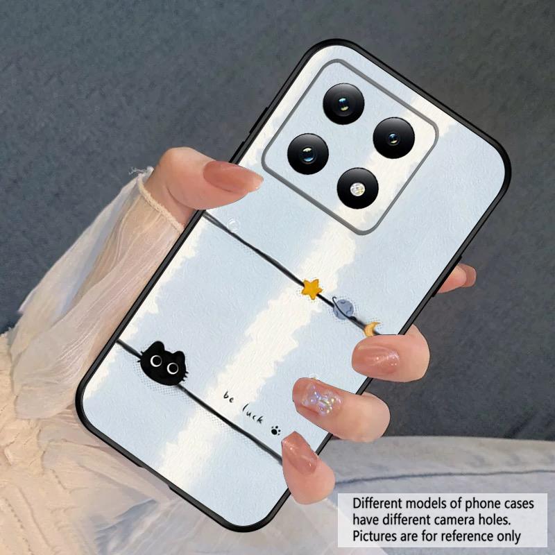 Cartoon Moon Cat For Xiaomi Poco X7 M7 Pro 5G M5 X4Pro M4 M6 4G C65 C75 F6 F5 X6 X5 X7 X5 F7 Ultra M5S M4Pro 5G soft phone case