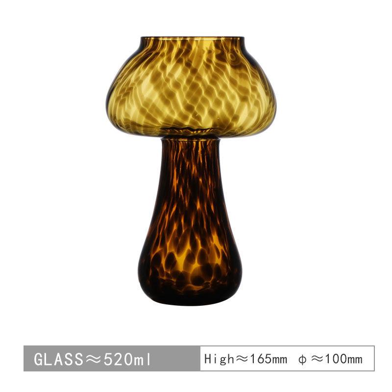 Süße Bernstein Leopard Pilz Glas Tasse Kelch Schönheit Cocktail Tasse Getränke Tasse Vintage Tasse Kaffee Milch Glas Tasse
