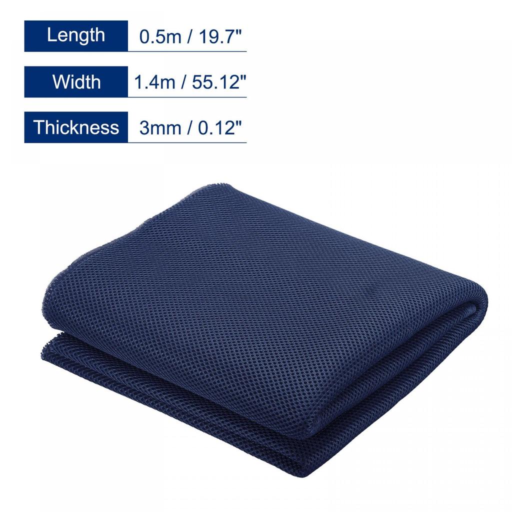 Uxcell Speaker Grill Cloth, 0.5m X 1.4m, Stereo Mesh Fabric, Protective Dustproof Cloth for Home Speaker Repair, Navy Blue