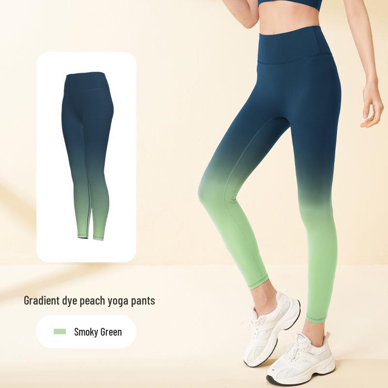 

Juyitang High-Waist Gradient Yoga Pants - Hip Lifting, Tummy Control, High Elasticity, Seamless Fitness Leggings for Women M