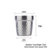 Chaxun 304 Stainless Steel Double-Wall Stepped Cup with Hammered Finish, 175ml