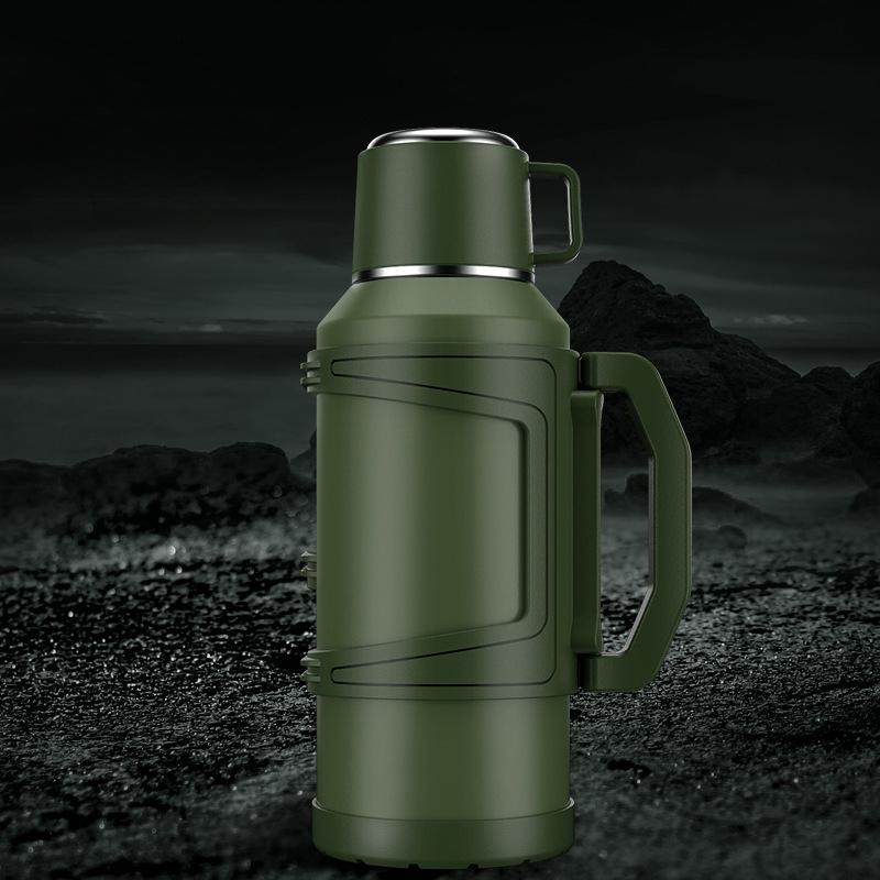 1/4 2L Large Stainless Steel Insulated Water Bottle Camping Travel Kettle Outdoor Sports Portable Car Thermos