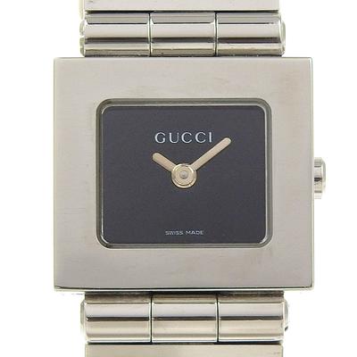 Gucci Hodinky 600L černý ciferník Nerezová ocel Křemenné Analogový displej Dámské Použité