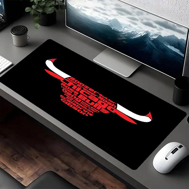 Chicago Bulls Theme Mouse Pad, Non Slip Rubber Base, Multifunctional Office & Home Decor, Perfect for Workspace Personalization.