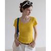 Summer Knitted Short Sleeves~ Super Thin Pit Strip Knitted Small Top