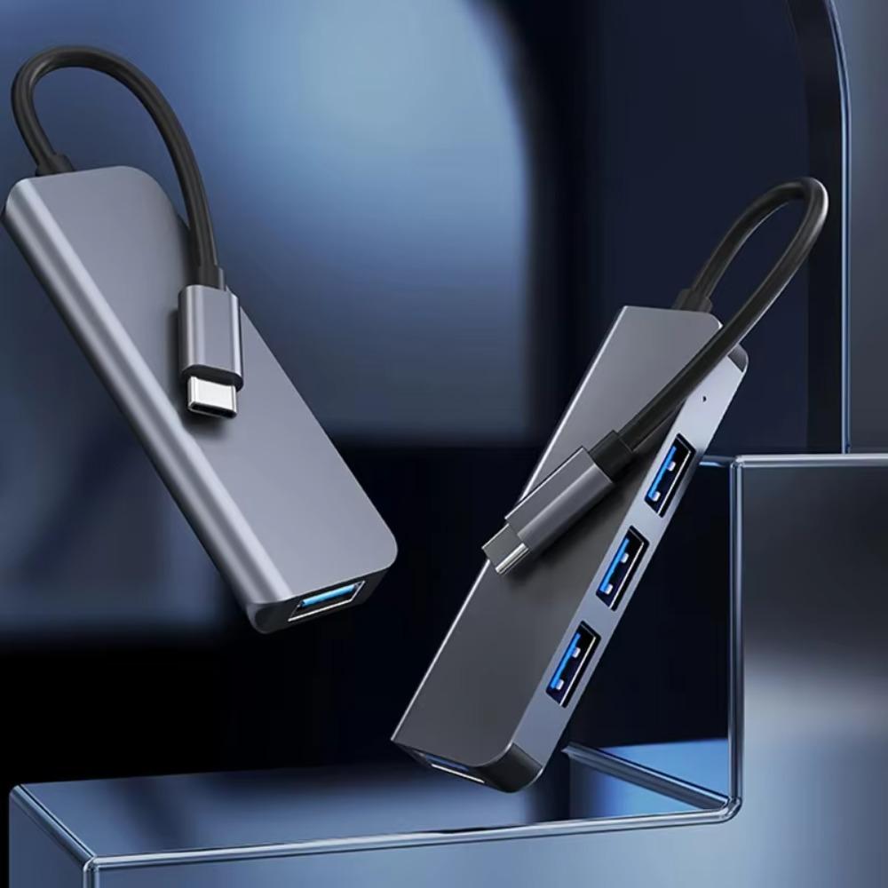 5Gbps USB3.0 Type C Hub 4 in 1 Aluminum Portable Splitter Docking Station Adapter for MacBook HP Dell Lenovo Windows Laptop