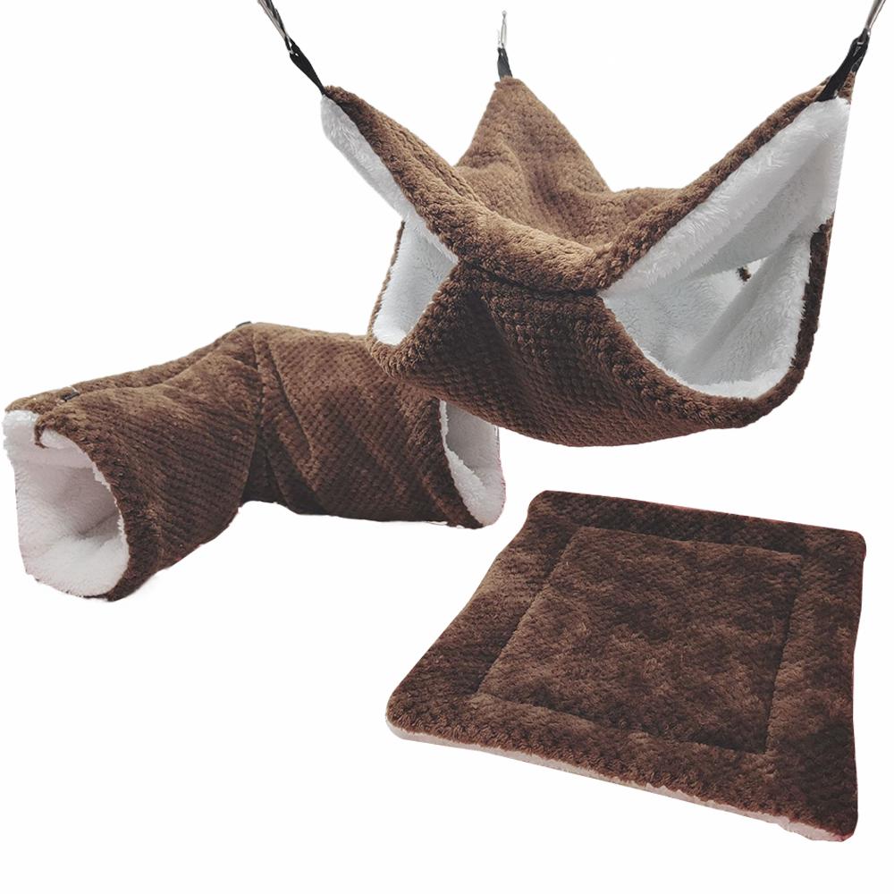 Hamster Nest Winter Bed House Shed Hanging Hammock Cage Tunnel Plush Hideaway for Hamster Guinea Pigs Sugar Small Pet