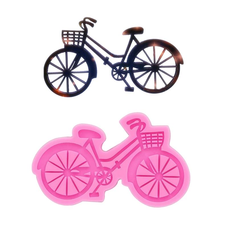 Fahrrad Schlüsselanhänger Form 3D Silikon Schokolade Seife Kuchen Fondant Cupcake-Kuchen Dekorationswerkzeuge Fahrrad Form Halskette Form