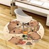 1PC Capybara Circle Non-Slip Floor Round carpet, Office, family, bedroom, Large Area Rug Indoor Rugs,  Durable PolyesterH0332