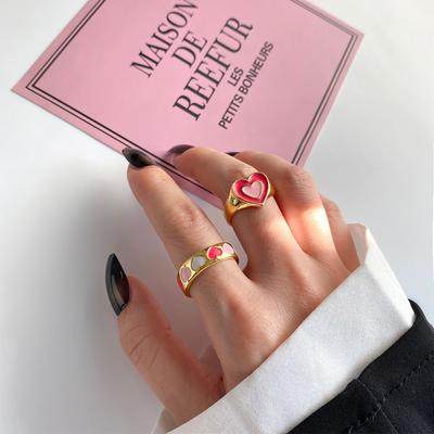 Set de inele de culoare auriu Love Vintage Inel deschis la articulație pentru femei Bijuterii de modă