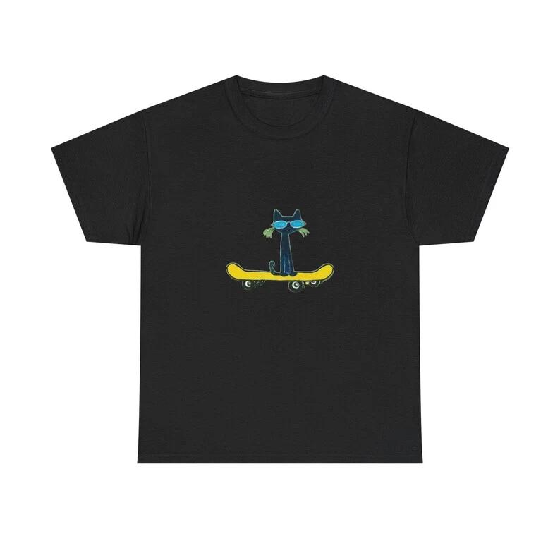 Pete the Cat Skateboard Tee, Unisex Heavy Cotton XXL