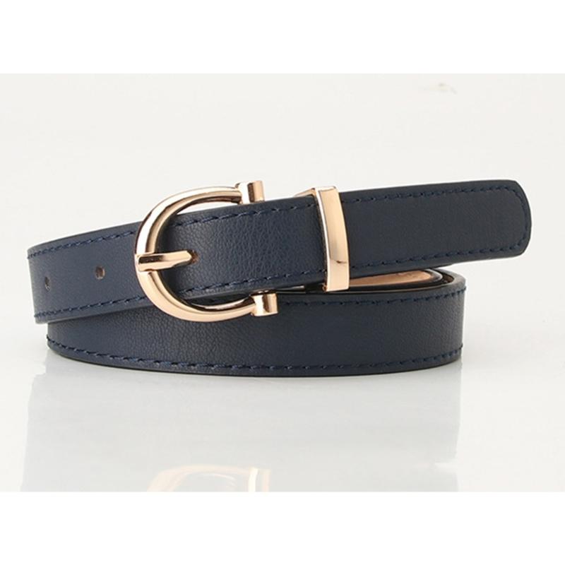 Adjustable Golden Oval Shape Buckle Thin Belt PU-leather All-match Belt Hot Girl Women Waist Belt for Coat Skirts Jeans