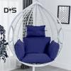 Eierstuhlkissen, Schaukelstuhlkissen mit Kopfstütze, waschbar, Hängekorb-Sitzkissen, Ersatz für den Eierstuhl auf der Terrasse oder im Garten