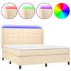 VidaXL Sommier à Lattes de Lit avec Matelas et LED, Lit Rembourré, Lit Double, Lit Adulte de Chambre à Coucher Intérieur, 3138338