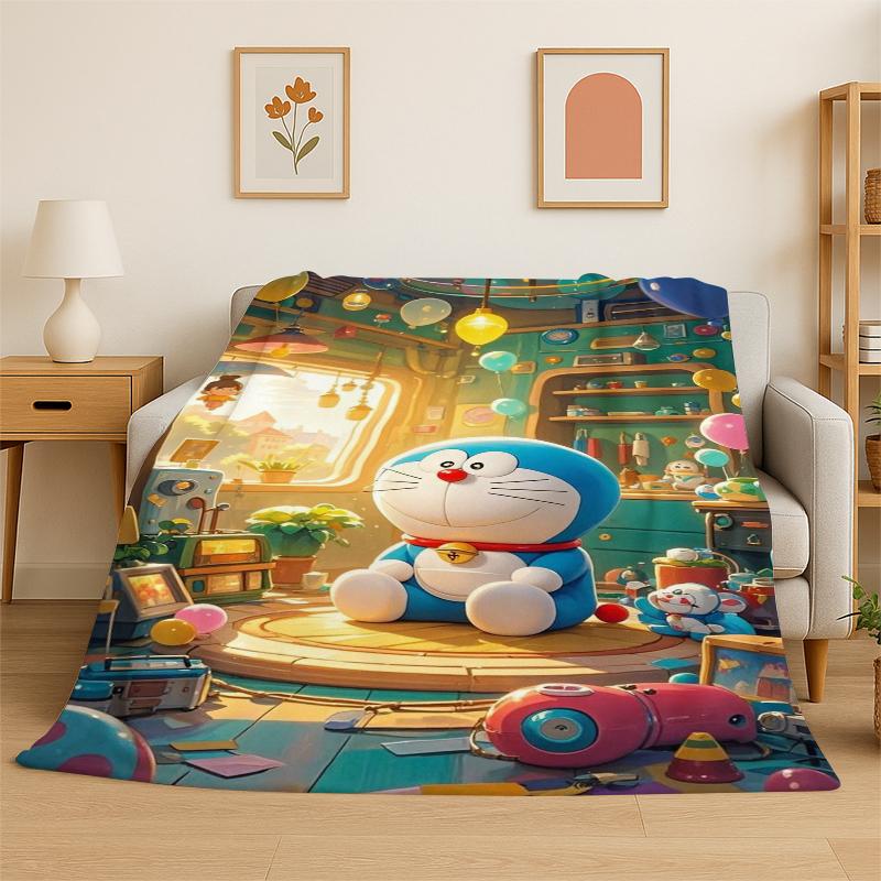Cartoon D-Doraemon Dream Anime Flannel Blanket Soft Warm Throw Blanket for Bedroom Living Room Bed Travel Camping Picnic Kid