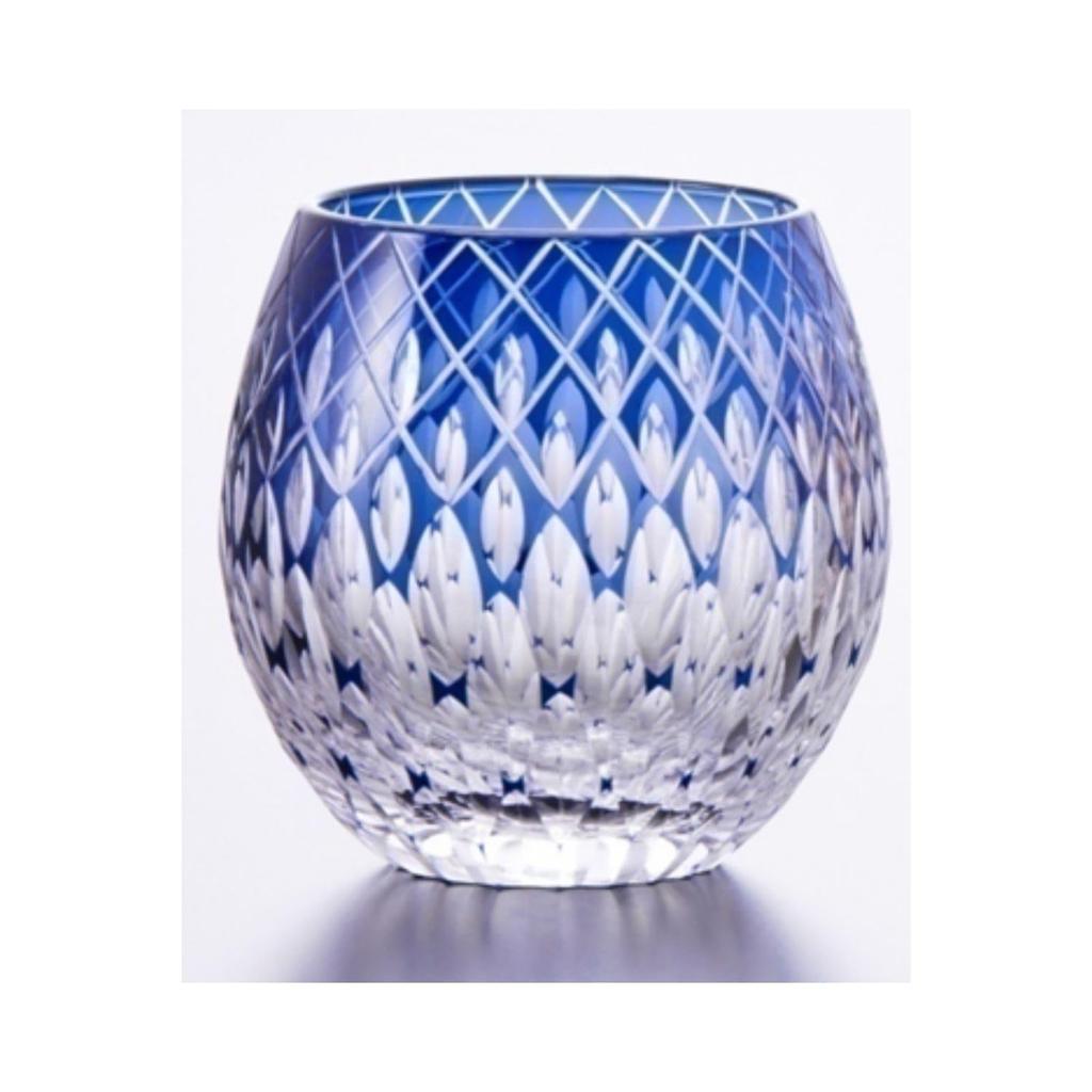 TOFUKU Trading Creative Cut Master Premium Rock Tamayura X H90 Glass, Finish, Glasswork, Glass, Blue, 70 (M90) Mm, 360cc, TK-383