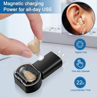 Rechargeable Hearing Aid Sound Amplifier Small & Invisible Mini Device Noise Reduction Enhance Sound for Seniors & Elderly Adults