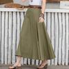 2023 Spring/Autumn High Waist Irregular Hem Midi Skirt - Solid Color, Loose Fit