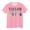 Summer Round Neck 3D Guitar Printed Top Fashionable Casual Short Sleeved Children's Girl T-shirts