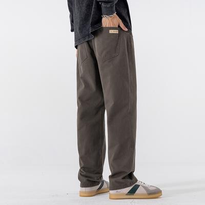 Retro Loose Casual Trousers Men's Pure Cotton Spring and Autumn Casual Trousers Straight Versatile Casual Trousers