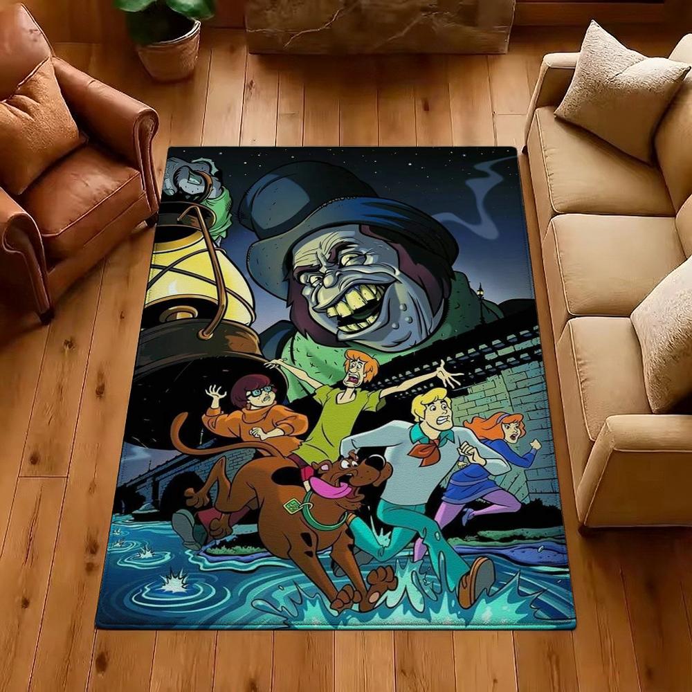 Scoobydoo Mystery Gang Printed Rug Nonslip Easyclean Carpet For Living Room Play Area Hallway Home Party Decor New Year Gift