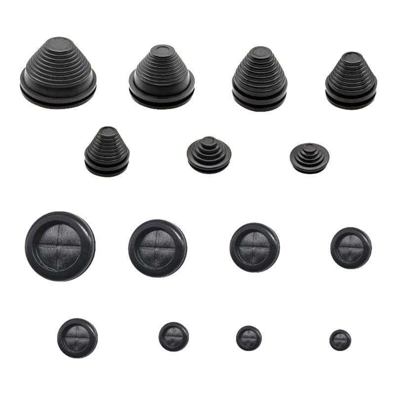 30 ks Sady gumových průchodek Průchodky pro přepážky Průchodky pro kabely Kulaté průchodky pro šasi Dvojstranné gumové zátky do otvorů Průchodky s návleky