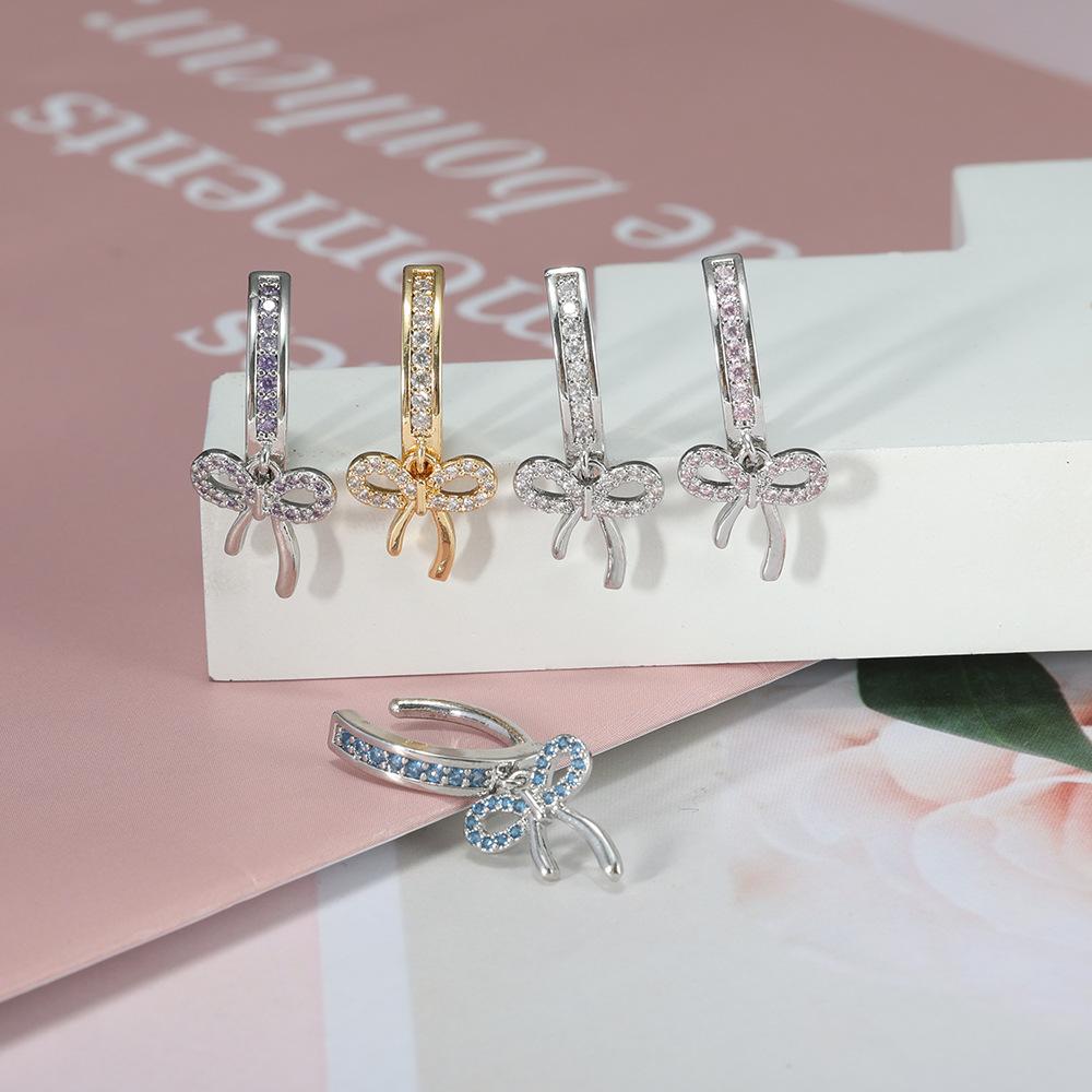 Stainless Steel Belly Button Stud with Hollowed-out Bow-shaped Belly Button Accessory
