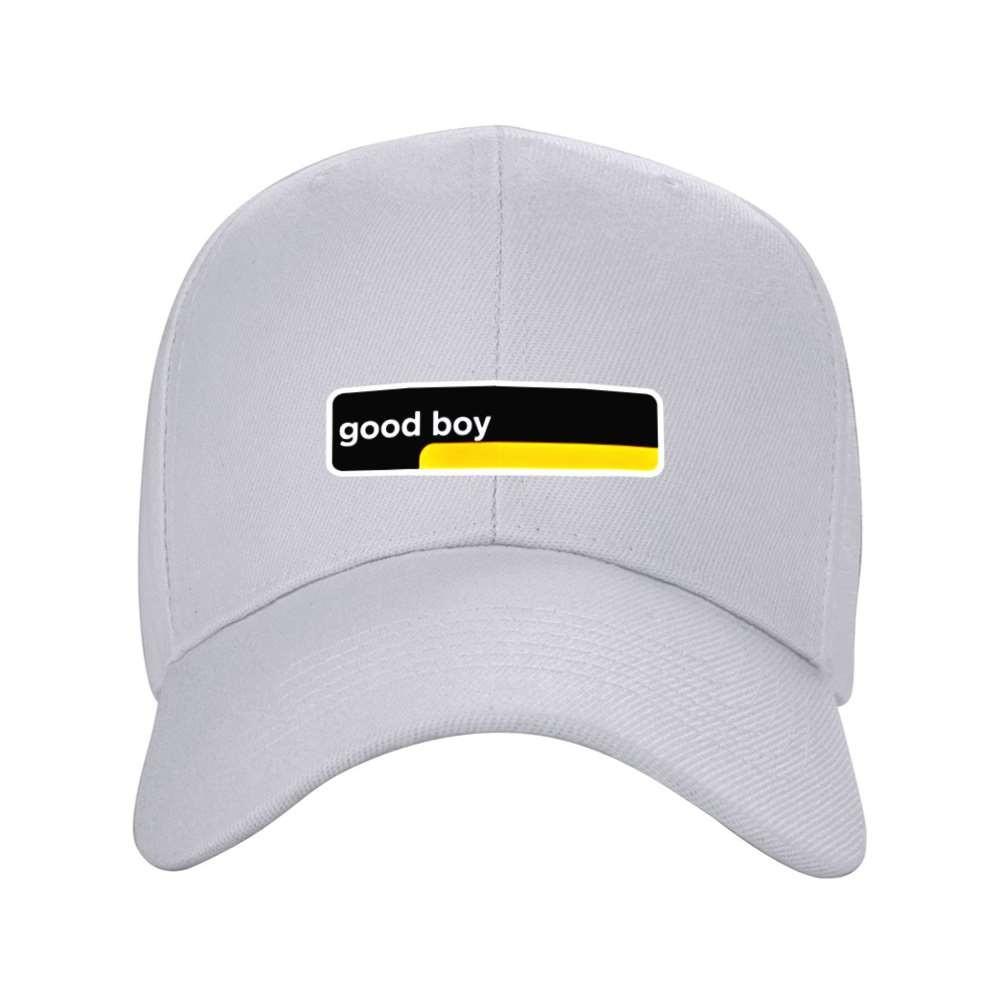 Good Boy Baseballkappe Schwarz Gelbes Logo Lässige Sportliche Mütze Verstellbare Passform Polyester