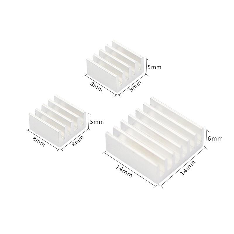 Raspberry Pi 3B+ Aluminum Heatsink with Thermal Adhesive - 3-Pack Cooling Kit