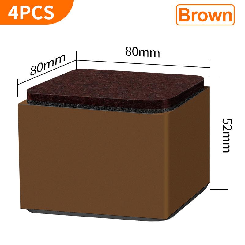 4PCS Carbon Steel Furniture Riser Beg Leg Raiser Adds Height To Heavy Furniture Round Square Sofa Chair Table Feet Riser Black