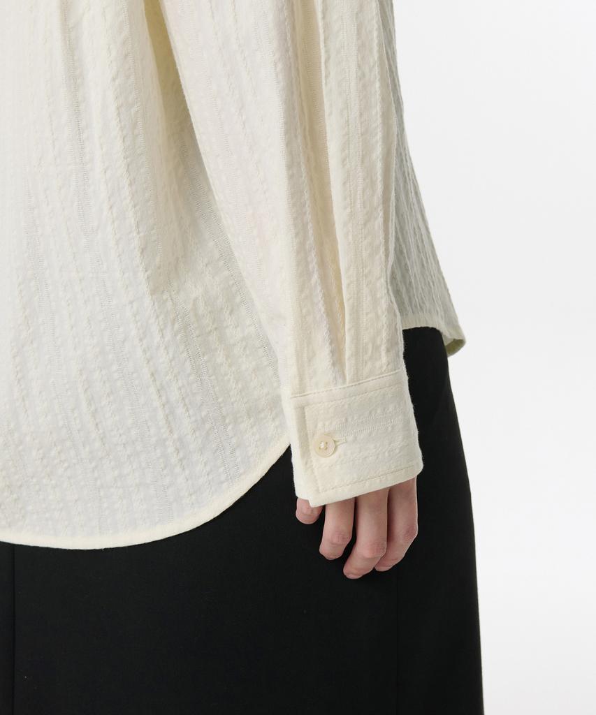 MUSINSA STANDARD WOMAN Women'S Relaxed Lace Seersucker Shirt [Cream]