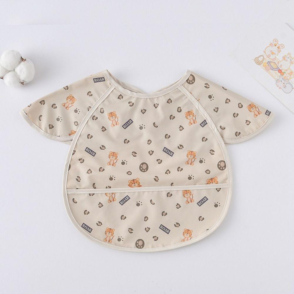 Soft Feeding Apron Short Sleeve Burp Cloth Apron Style Baby Bibs  Feeding