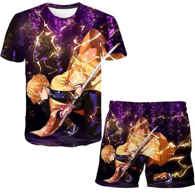 Kids Demon Slayer Clothes Sets Boys Girls 3D Printing Top Tees With Short Pants 2PCS Clothing Suits Costumes Tracksuits Outfits