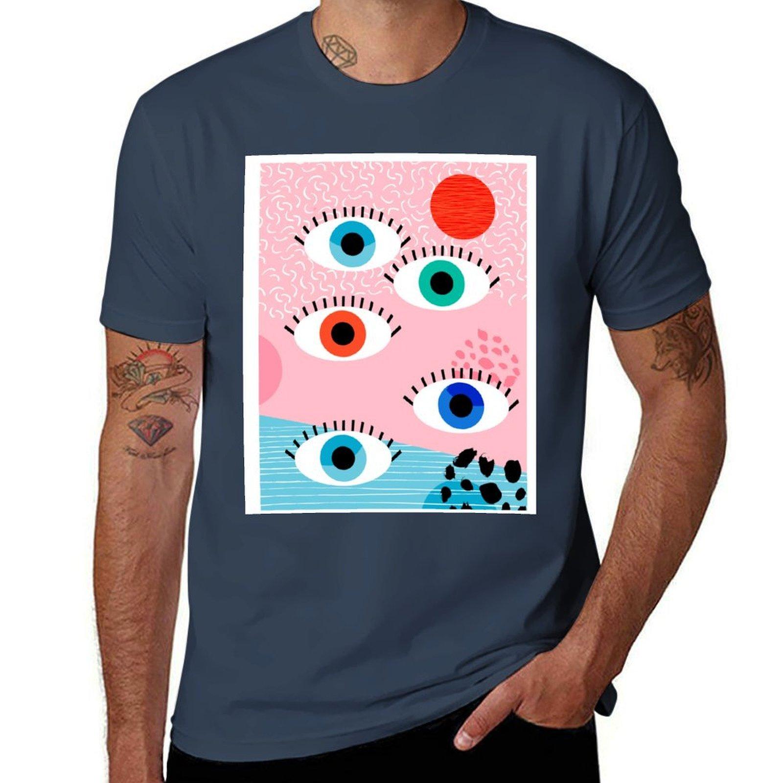 Noob eyes memphis retro throwback 1980s 80s style neon art print pop art retro vintage minimal TShirt S