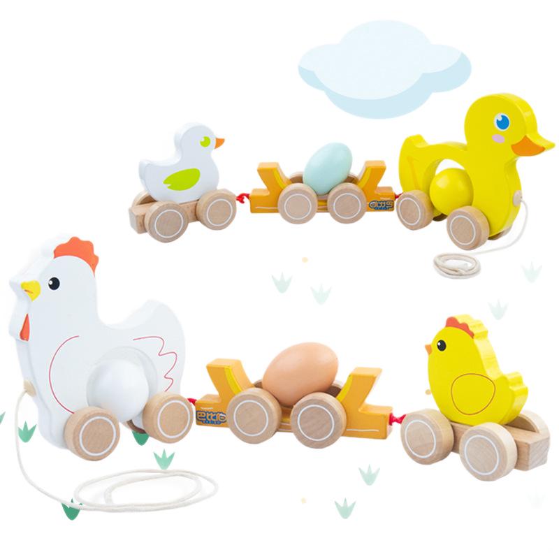 Wooden Pull-Along Chick Toy: Baby Walker for Early Education and Crawling Training