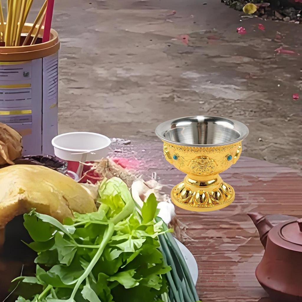 Water Cup Brass Bowl Decorative Statue Figurine Incense Decoration Table Centerpiece Artwork Home